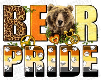Bear Pride LGBTQ+ png sublimation design download, LGBTQ+ png, Pride png, animal png, human rights png, sublimate designs download