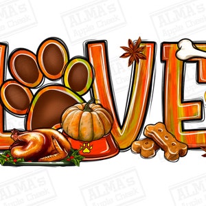 Acción de gracias amor perro pata png diseño de sublimación descargar, animal png, perro lindo png, acción de gracias png, sublimar diseños descargar