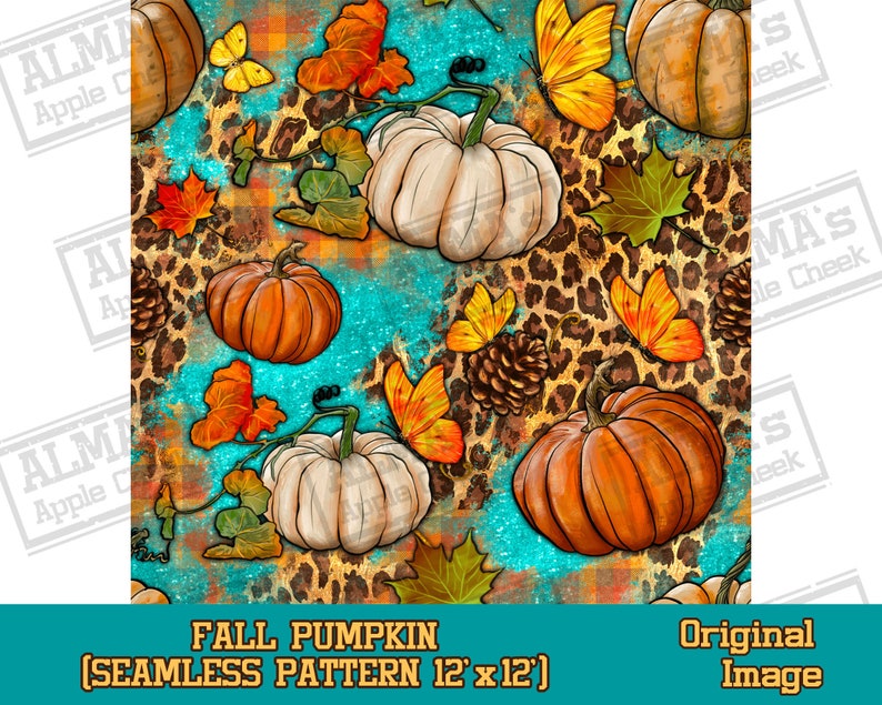 Fall Pumpkin Seamless Pattern Digital Paper, Fall Pumpkin Digital ...