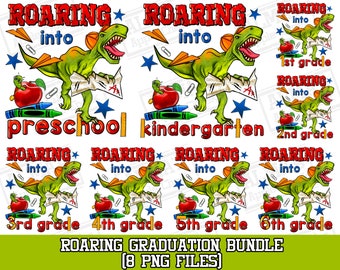 Dinosaur Graduation png sublimation design bundle, dinosaur bundle png, back to school png, school bundle png, sublimate designs download