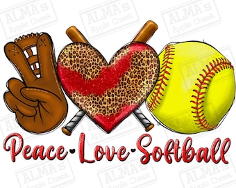 Peace love softball png sublimation design download, Softball png, Softball game png, game day png, peace love png, designs download