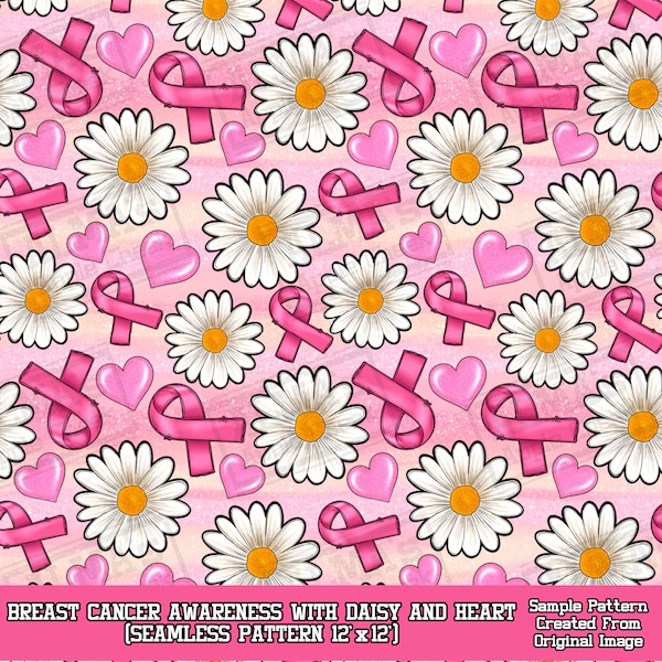 Breast Cancer awareness seamless pattern digital paper, digital seamless pattern png, seamless pattern png, printable scrapbook paper