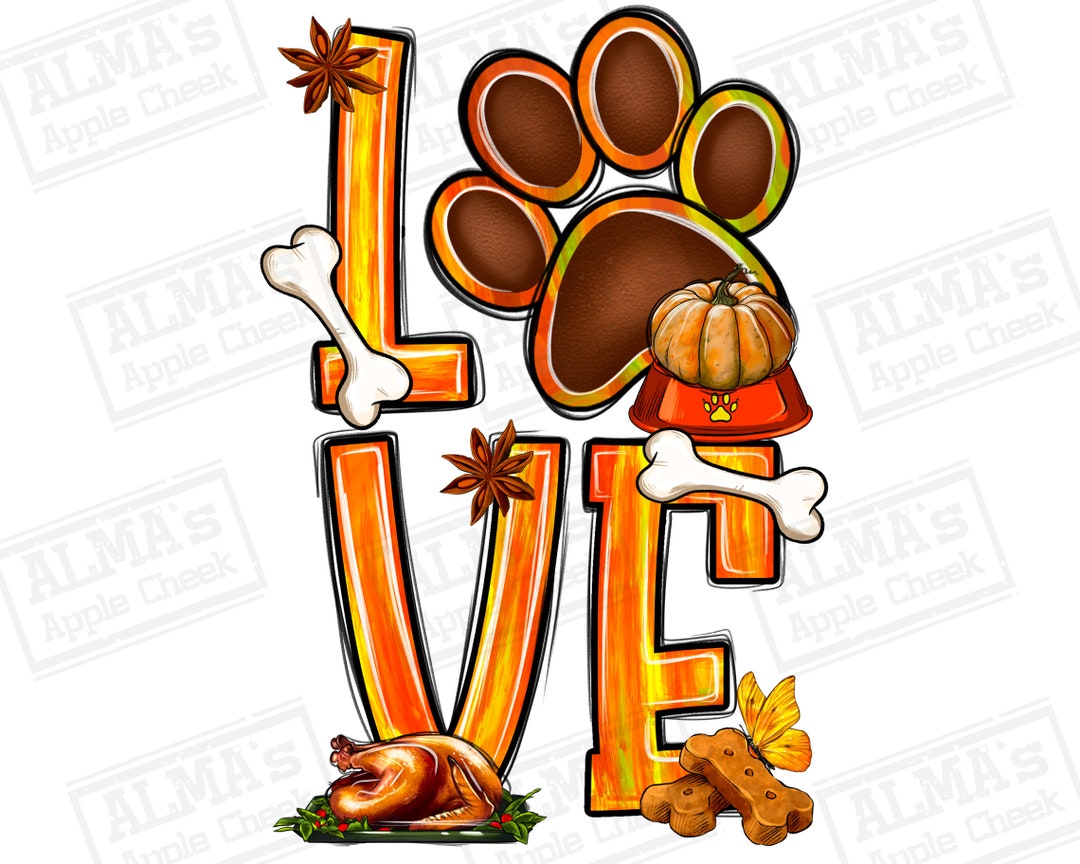 Tie Dye Thanksgiving Love Dog Paw Png Sublimation Design Download ...
