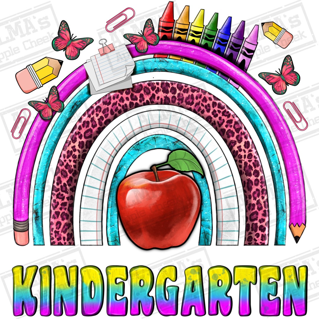 Kindergarten Png Sublimation Design Download, Back to School Png ...