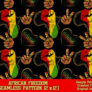Afrikanische Freiheit nahtloses Muster digitales Papier, afrikanisches digitales nahtloses Muster png, nahtloses Muster png, druckbares Einklebebuchpapier