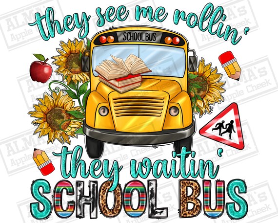 Schulbus Fahrer Geschenk – "They See Me Rollin' They Waitin'" Reißverschlusstasche 23,5x17 Cm