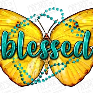 Blessed butterfly png sublimation design download, Christian png, Blessed png, butterfly png, Faith png, sublimate designs download
