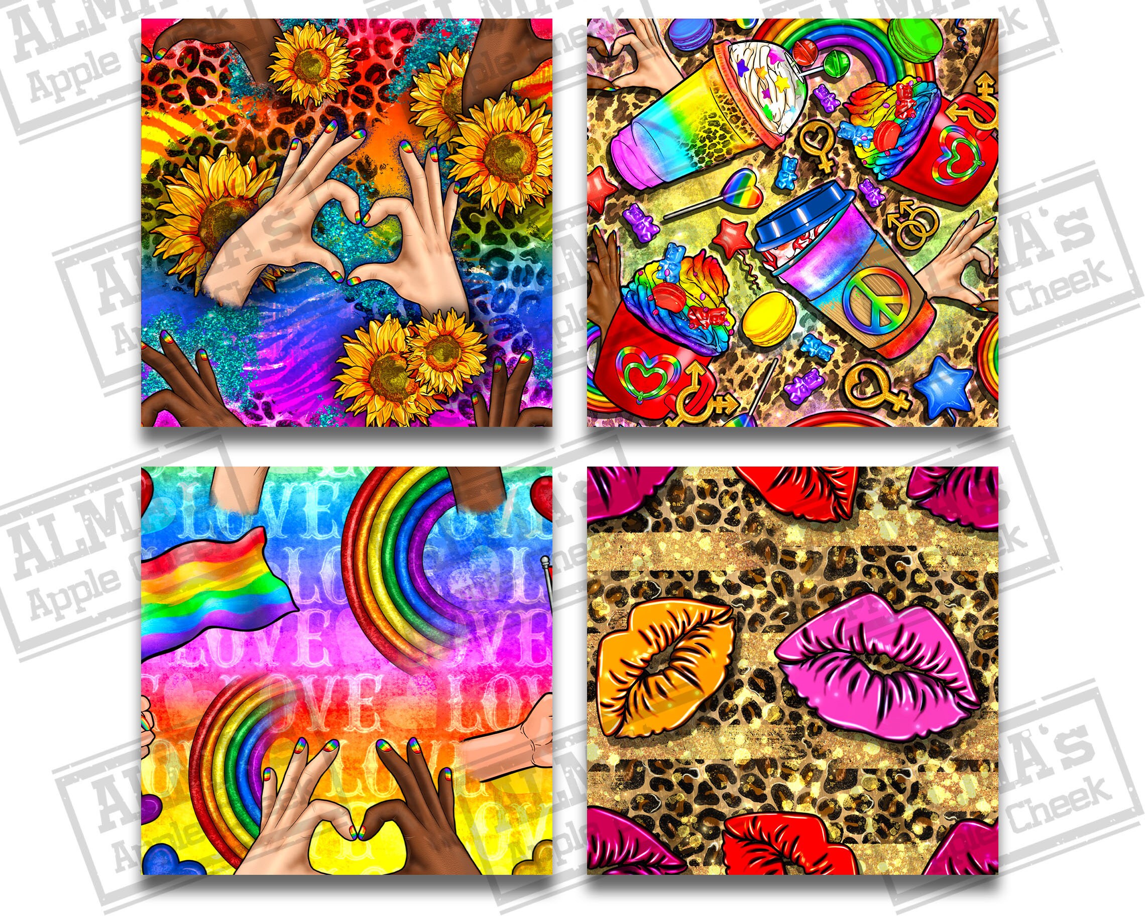 Pride Seamless Pattern Png Design Bundle, 18 Seamless Pattern, PGBTQ+ ...