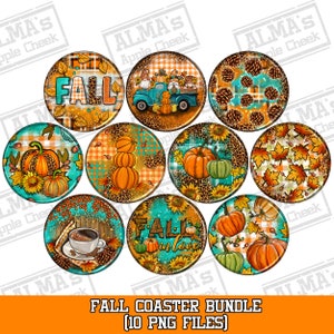 Fall Car Coaster Sublimation Bundle, Autumn (2144486)