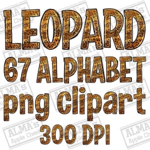 Pacchetto alfabeto leopardo png, lettere doodle leopardo png, lettere leopardo png, lettere dell&#39;alfabeto leopardo png, download di disegni sublimati