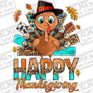 Happy Thanksgiving Turkey png sublimation design download, Happy Thanksgiving png, Thankful png, Turkey png, sublimate designs download