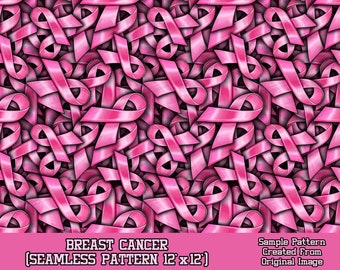 Breast Cancer awareness seamless pattern digital paper, Cancer digital seamless pattern png, seamless pattern png, printable scrapbook paper