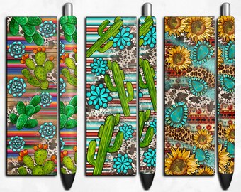 Western gemstone and cowhide pattern pen wrap png sublimation design download, western pen wrap png, western png design, designs download
