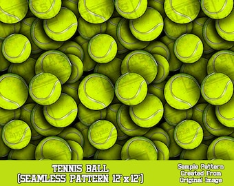 Papel digital de patrones sin fisuras de pelota de tenis, png de patrones sin fisuras digitales de tenis, png de patrones sin fisuras de deporte, papel de álbum de recortes imprimible