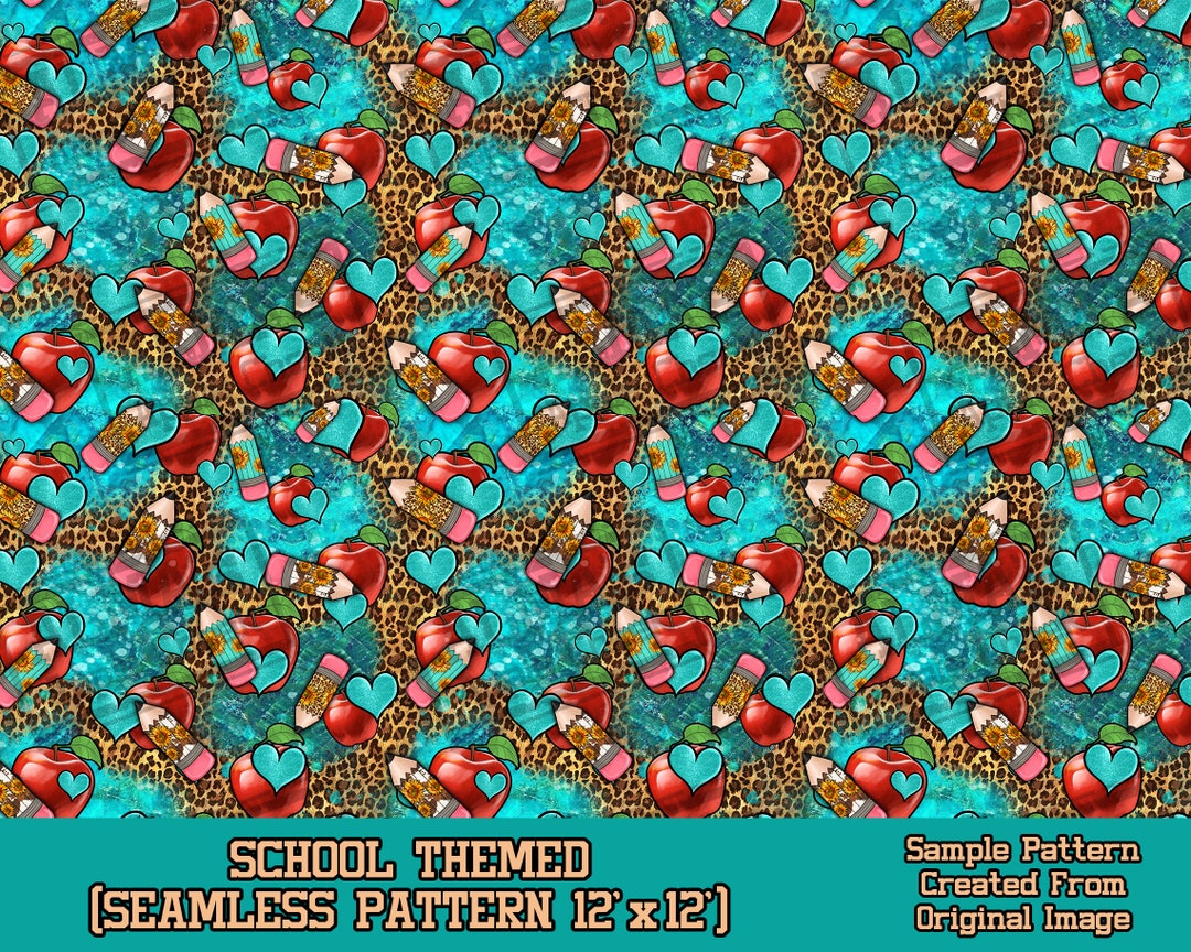 Student Paper Pattern School Themed Seamless Pattern Digital Paper, School Digital Seamless ...