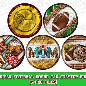 American football car coaster png sublimation design bundle, American football png, western car coaster png, sports png, designs download