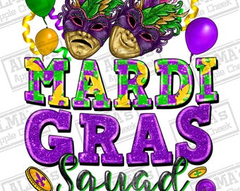 Mardi gras squad png sublimation design download, Happy Mardi Gras png, Mardi Gras carnival png, western Mardi gras png, sublimate download