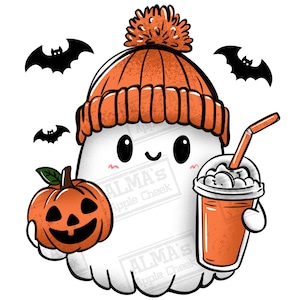 Cute ghost png sublimation design download, Halloween png, spooky vibes png, Happy Halloween png, ghost png, sublimate designs download