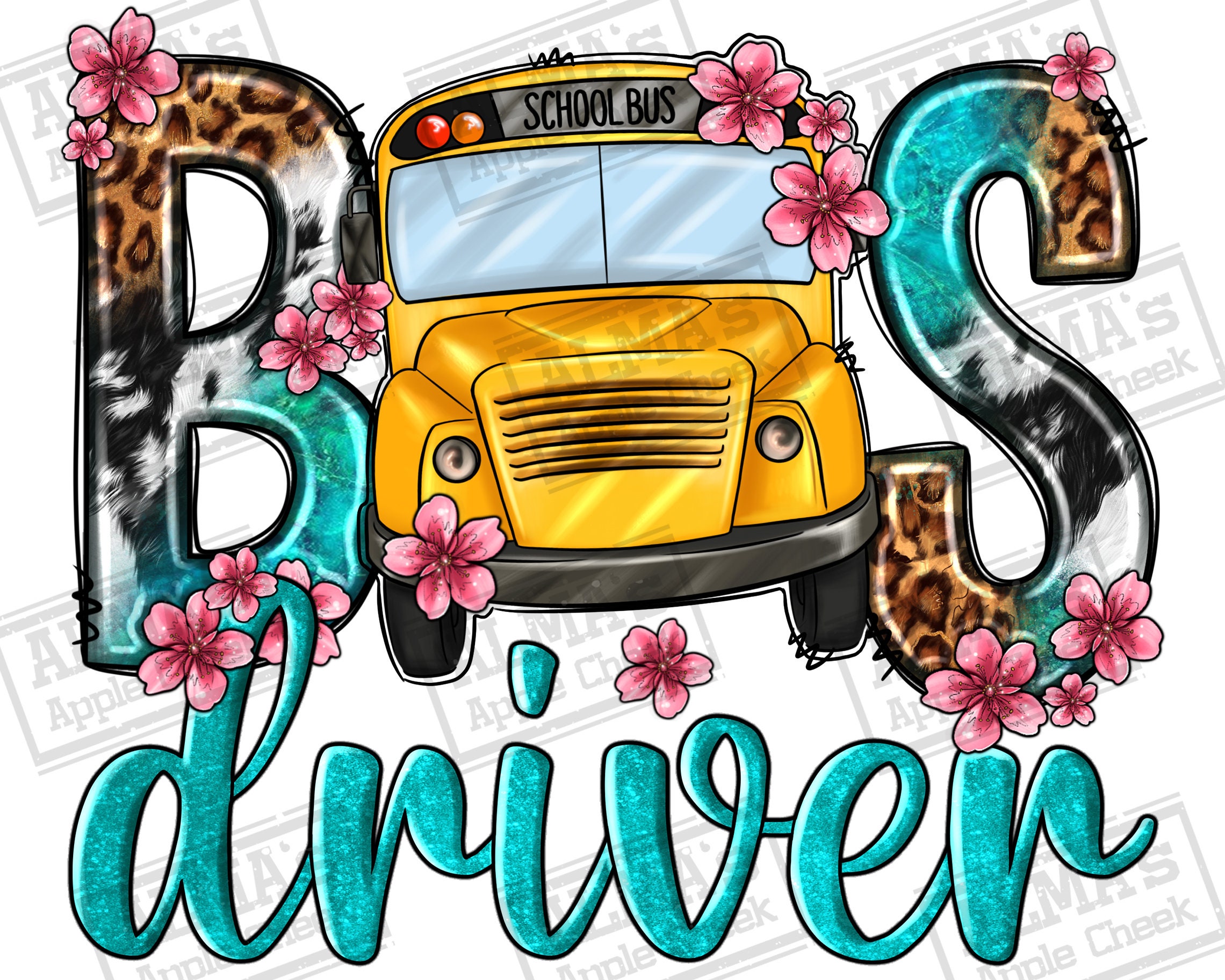 Bus driver png sublimation design download, back to school png, school bus driver png, western bus png, sublimate designs download