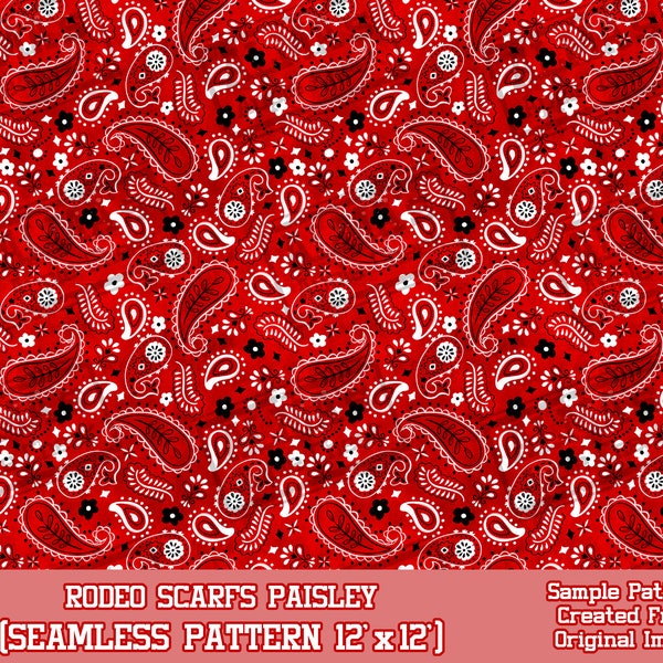 Rodeo Cowboy scarfs paisley seamless pattern digital paper, digital seamless pattern png, seamless pattern png, printable scrapbook paper