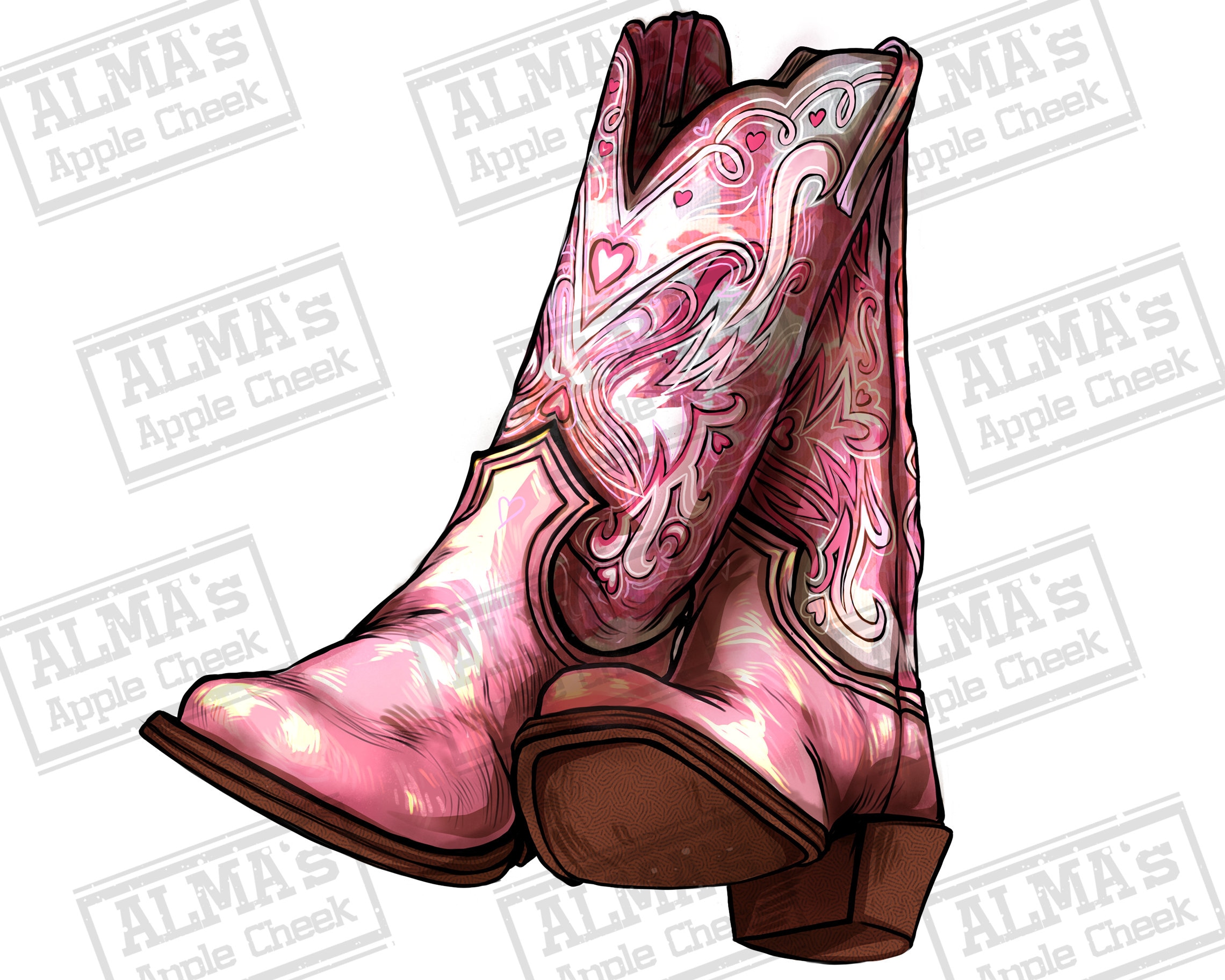 Pink Pearl Boots Etsy