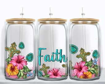 Geloof met edelsteen 16 oz libbey glas wrap png, libbey wrap png, libbey glas png, Christian libbey cup sublimatie png design downloads