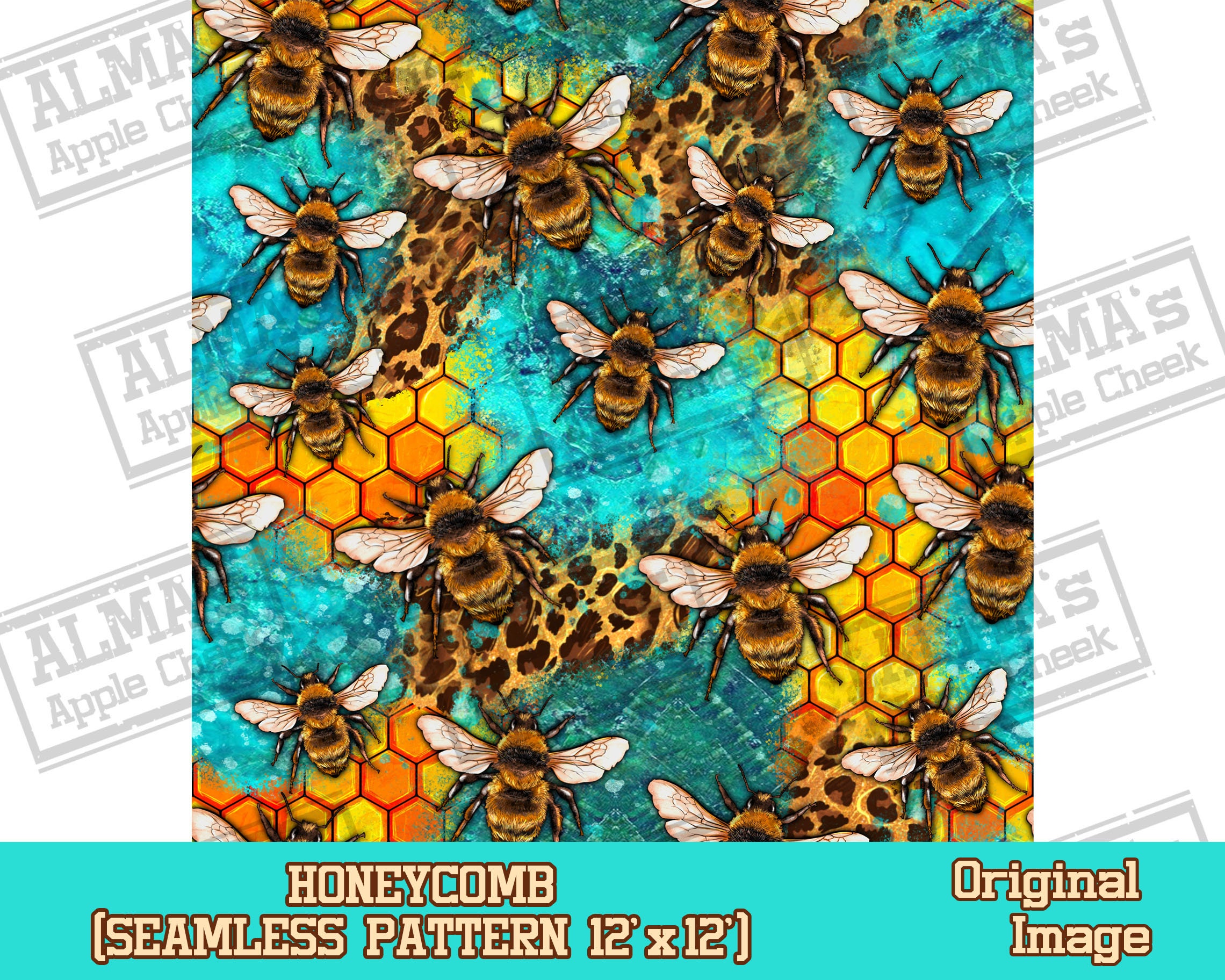 Honeycomb Seamless Pattern Digital Paper, Bee Digital Seamless Pattern ...