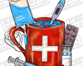 Nurse coffee mug png sublimation design download, Nurse png, Coffee love png, Nursing png, Nurse life png, sublimate designs download