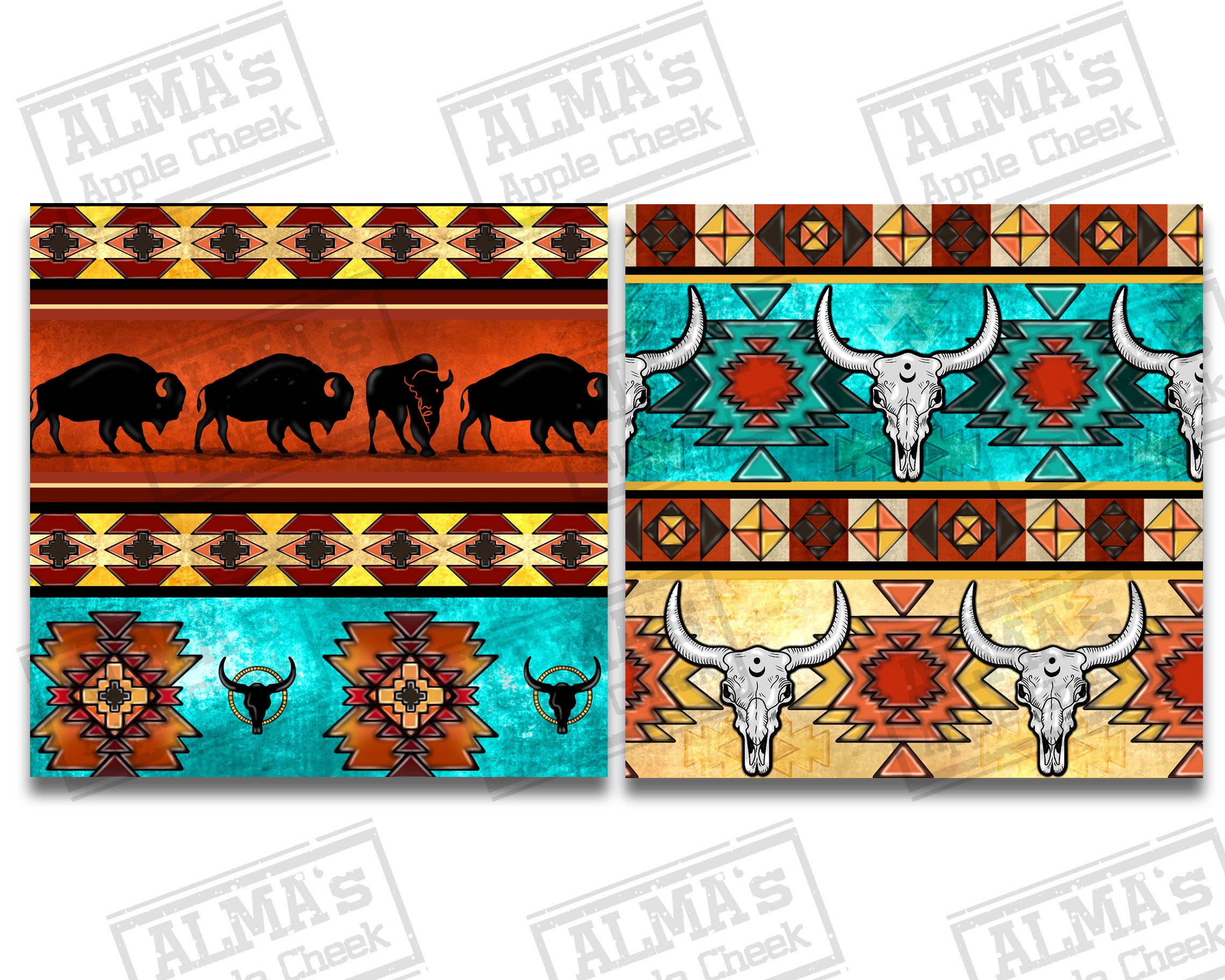 11 Digital Paper, Native American Seamless Pattern Digital Paper Bundle ...