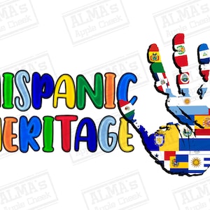 Hispanic Heritage Flag png sublimation design download, Hispanic Heritage Month png, Latino Countries png, sublimate designs download