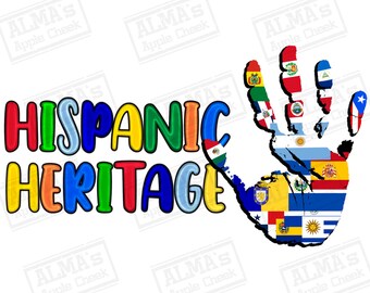 Hispanic Heritage Flag png sublimation design download, Hispanic Heritage Month png, Latino Countries png, sublimate designs download