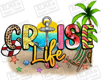 Téléchargement de conception de sublimation png de vie de croisière, bonjour png d'été, png de voyage d'été, png d'ambiance d'été, téléchargement de conceptions sublimées