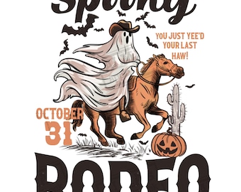 Rodéo fantasmagorique western Halloween png sublimation design téléchargement, western png, Halloween png, western Halloween png, sublimation téléchargement