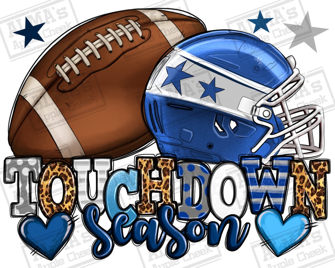 Touchdown Logo Blue Touchdown Season American Football Blue Team Color Png Sublimation ...