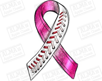 Breast Cancer ribbon Baseball png sublimation design download, Cancer Awareness png, Baseball png, sport png, sublimate designs download