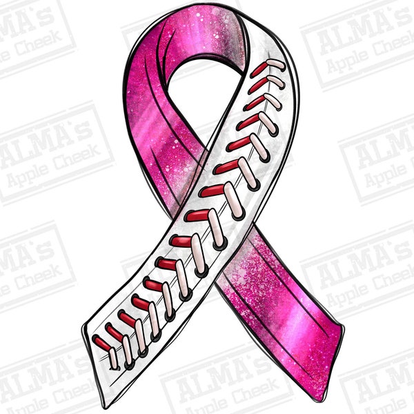 Breast Cancer ribbon Baseball png sublimation design download, Cancer Awareness png, Baseball png, sport png, sublimate designs download