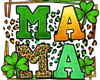 St. Patrick's Day lucky mama leopard frame png sublimation design download, St. Patrick's Day png, Irish Day png, sublimate designs download