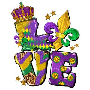 Liebe Mardi gras png Sublimationsdesign Download, Mardi Gras png, Mardi Gras Karneval png, Louisiana Karte png, sublimieren Designs herunterladen