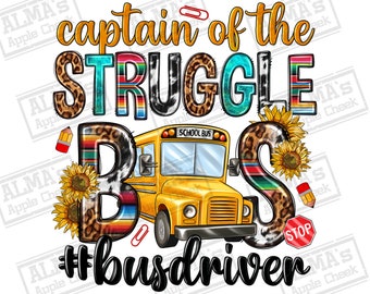 Download del design di sublimazione del png dell'autista dell'autobus del capitano della lotta, ritorno a scuola png, autista dello scuolabus png, download di disegni sublimati