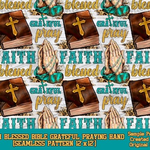 Faith blessed seamless pattern digital paper, Christian digital seamless pattern png, Faith seamless pattern png, printable scrapbook paper