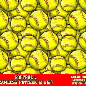 Softball seamless pattern digital paper, Softball digital seamless pattern png, sport seamless pattern png, printable scrapbook paper