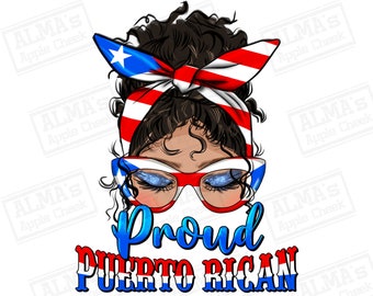 Proud Latina messy bun png sublimation design download, American messy bun png, Mexican woman png, png, puerto rican png, designs download