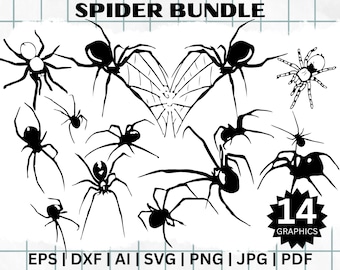 Spider SVG / Spider Heart Web SVG / Insect SVG / Cobweb Svg / Halloween Svg / Clipart / Silhouette / Stencil/ Cut file/ Cricut
