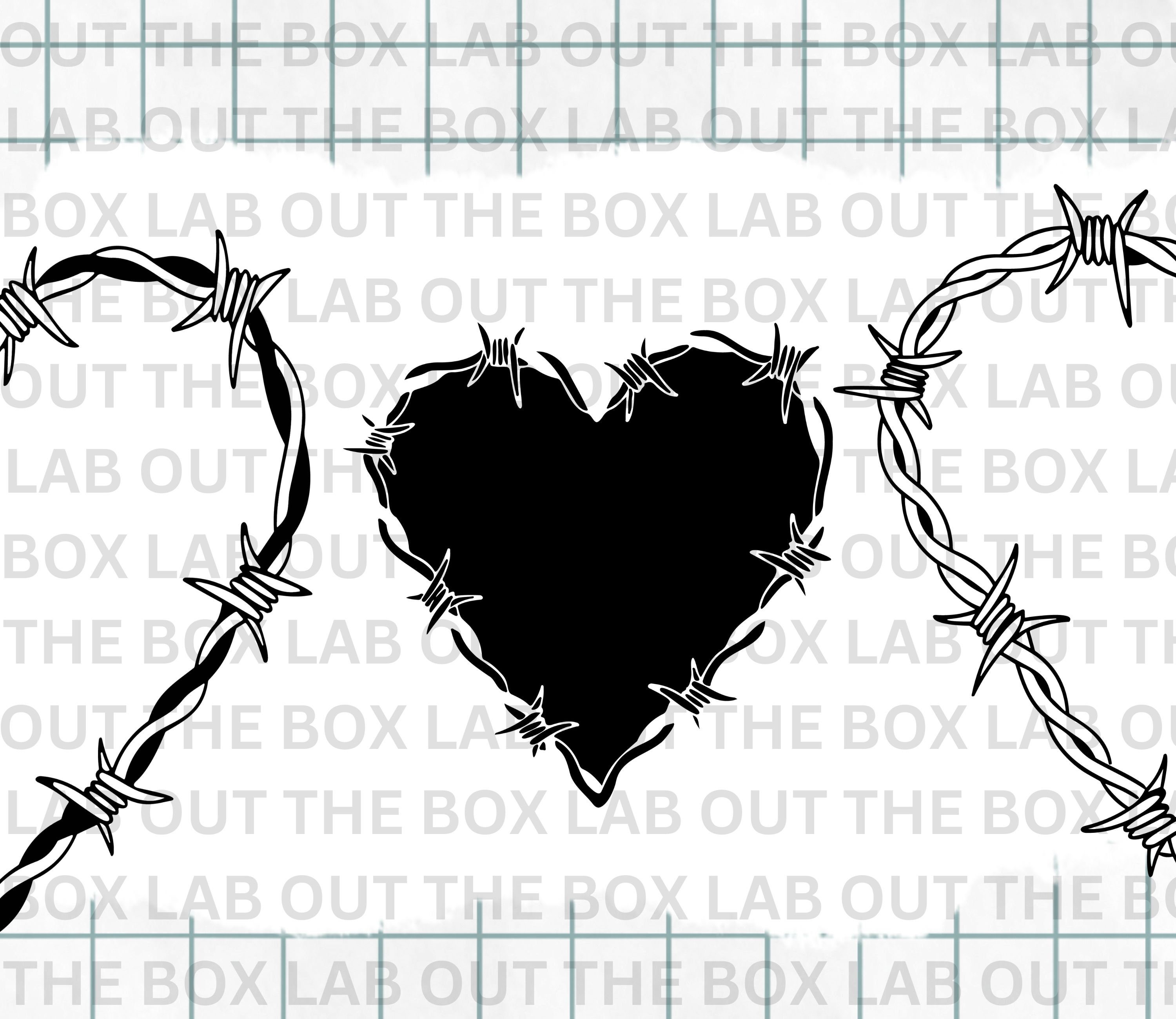 BARBED Wire HEART SVG Digital Download Barbed Wire Svg, Heart Svg