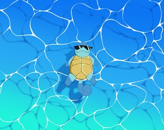 Low Tide Squirtle Art Print (Fan Art)