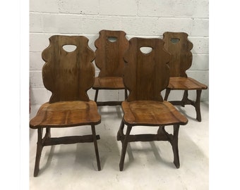 Set von 4 brutalistischen Stühlen