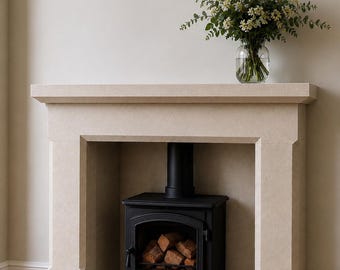 Hand Carved Bath Stone Fireplace Surround - The Sapphire Design