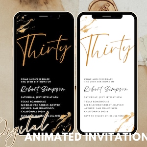 Digital 30th Birthday Invitation For men women, 30 Invite Ecard, 30th E-Invite, 30th Birthday Evite, 30th Party Invitation 30th Party Invite