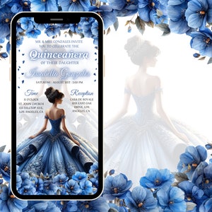 Invitación en video para quinceañeras: quinceañera en Canva, invitación para quinceañeras, video personalizado de Evite, invitación animada, dulce cumpleaños número 15
