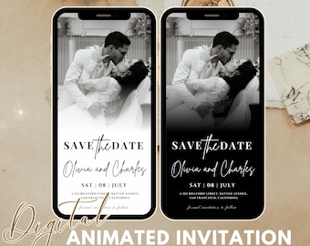 Minimalist Animated Wedding Save the Date E-Invite (Digital Download)